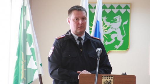 Полковник полиции Александр Возчиков на расширенном аппаратном совещании в мэрии