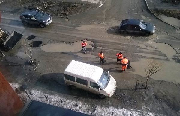 Ямочный ремонт на ул. Красных Героев